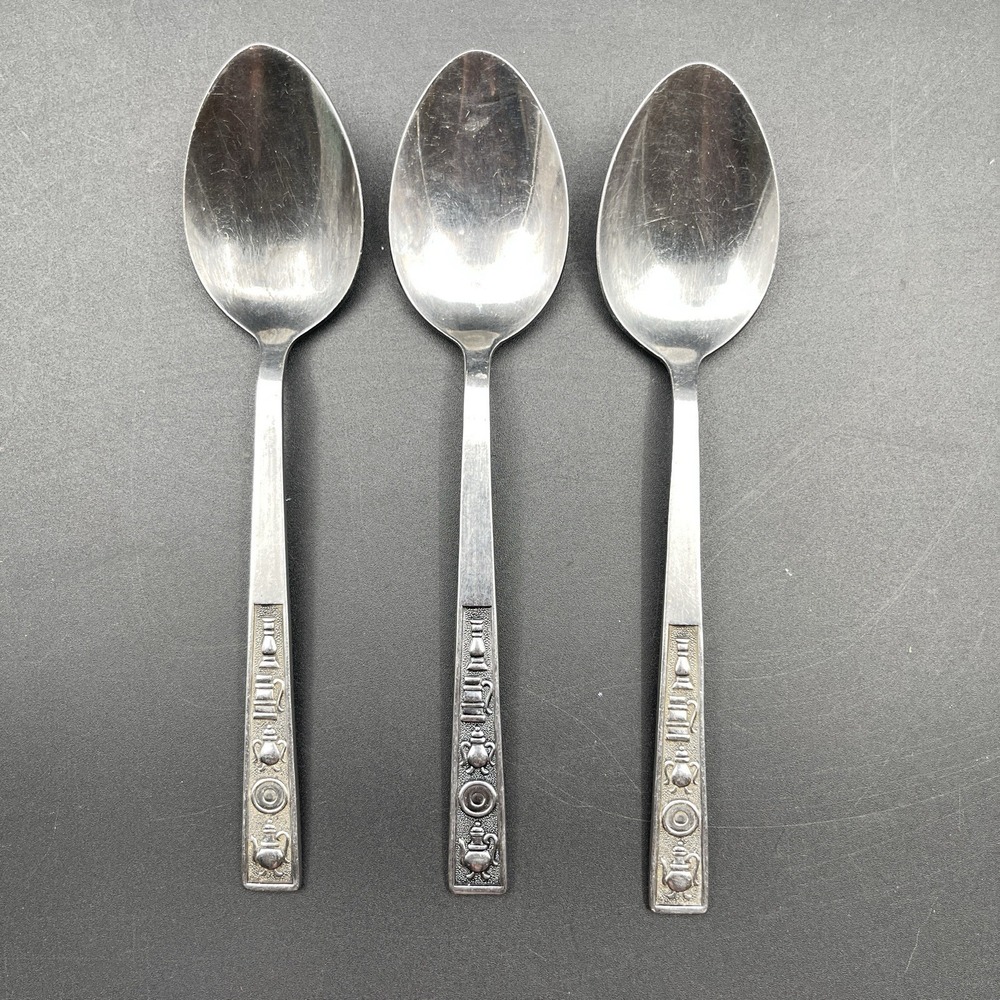 Rogers Century House Japan Stainless Tablespoons Lot 3‎ Serving Soup Spoons